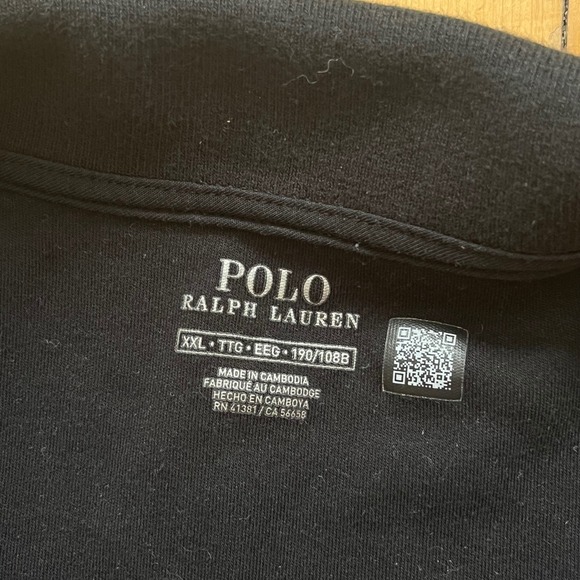 Polo Ralph Lauren Track Jacket Black Red Pony Logo Full Zip Mens XXL - Picture 4 of 8